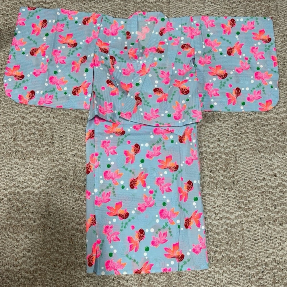 Japanese Girls’ Yukata Robe Kimono Robe two-piece